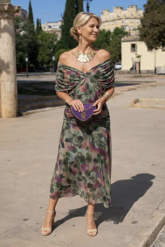 Elegant V-Neck Maxi Dress