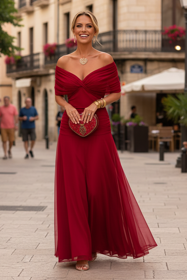 Elegant V-Neck Maxi Dress