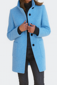 Elegant Button Front Longline Collared Coat