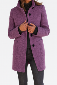 Elegant Button Front Longline Collared Coat