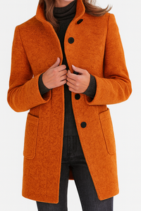 Elegant Button Front Longline Collared Coat