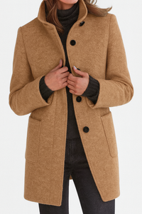 Elegant Button Front Longline Collared Coat