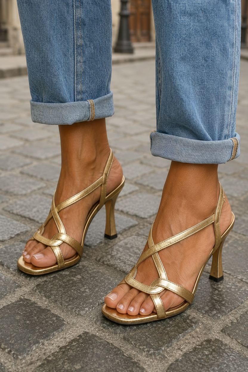 Golden Heel Sandals