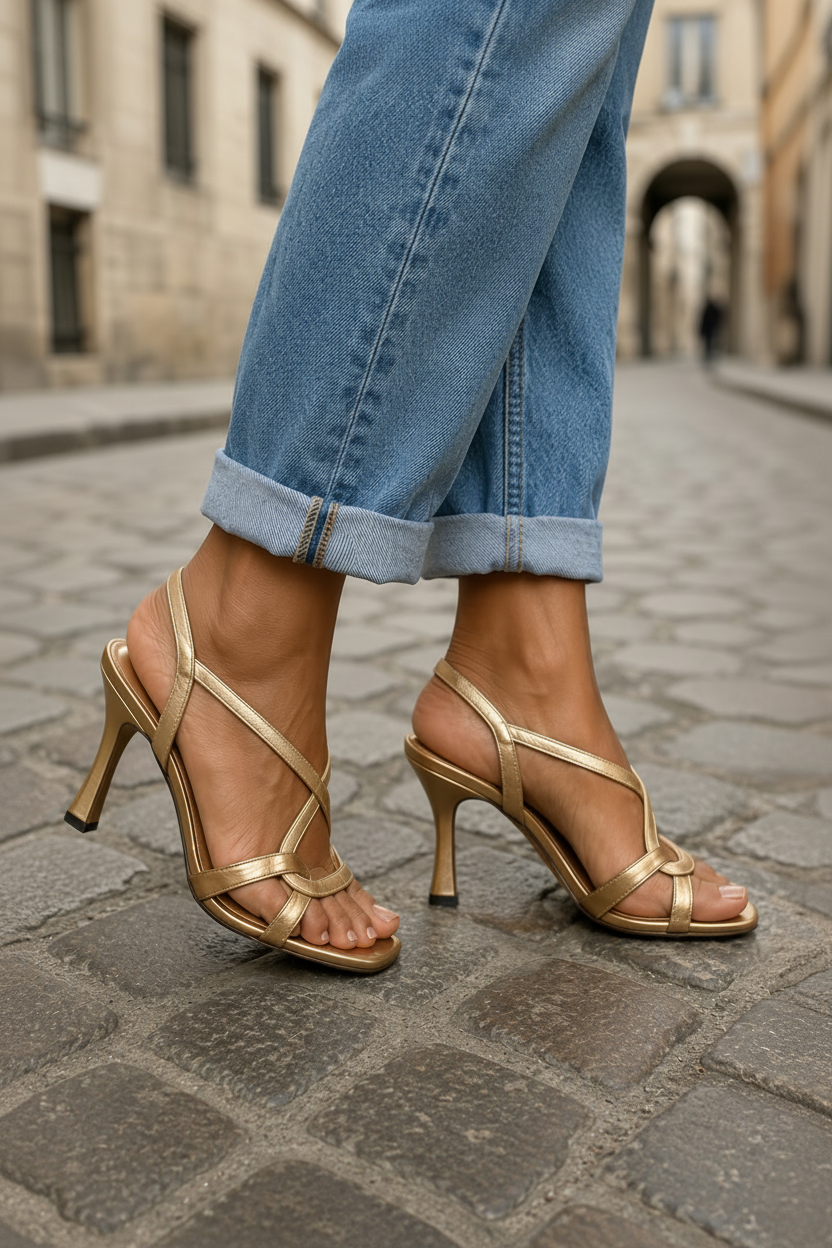 Golden Heel Sandals