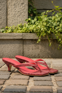 Python-Textured Kitten Heel Pumps