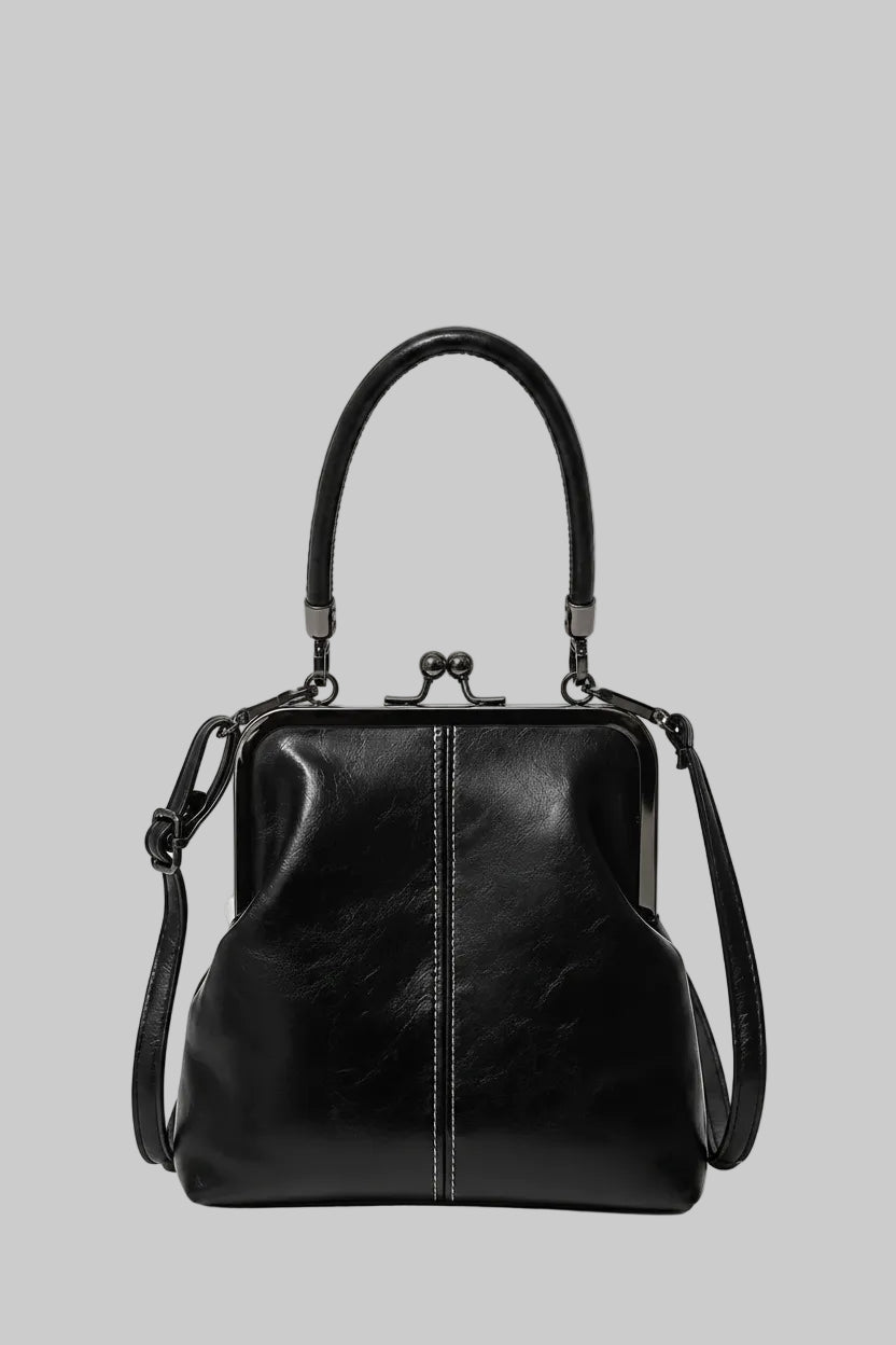 Vintage Kiss Lock Crossbody Bag with Top Handle