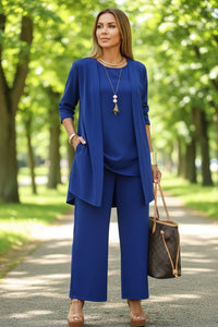 Chic 3-Piece Summer Lounge Set with Flowy Pants and Cover-Up 4
