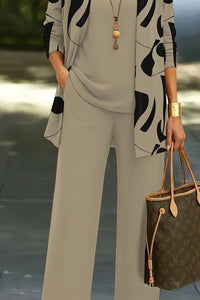 Chic Abstract Print 3-Piece Casual Ensemble for Effortless Style 0