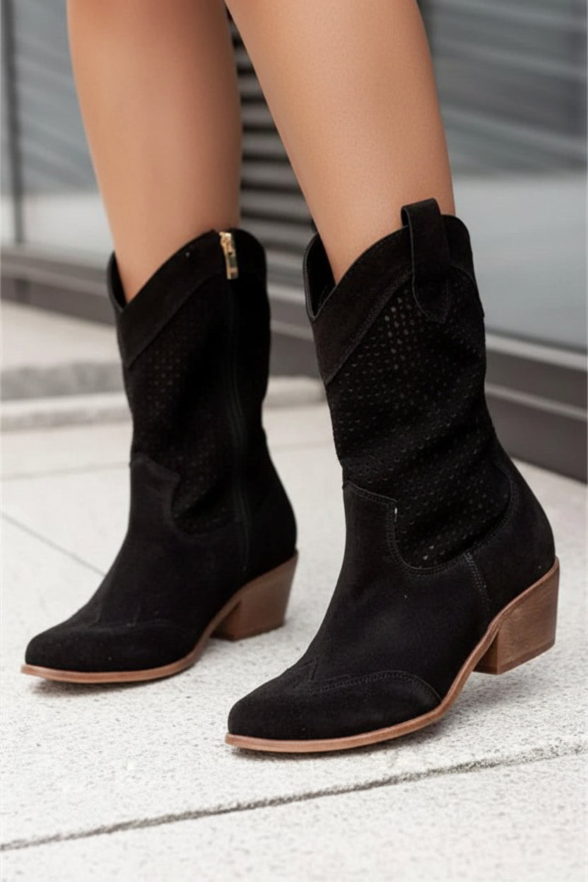 Chic Breathable Cowboy Boots with Side Zipper for Effortless Style 4