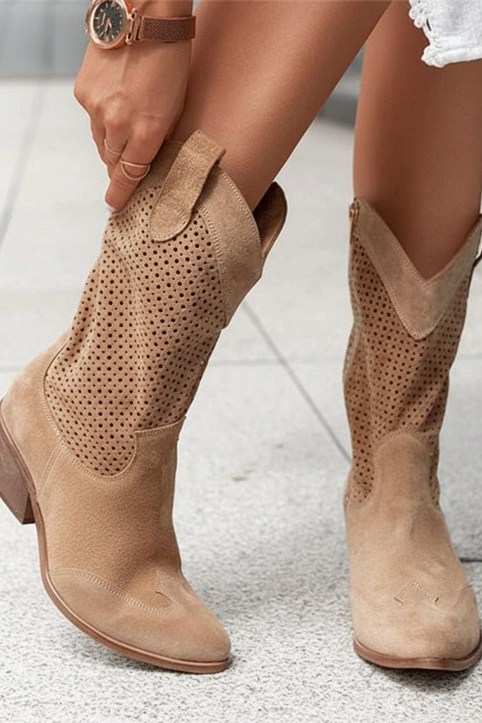 Chic Breathable Cowboy Boots with Side Zipper for Effortless Style 6