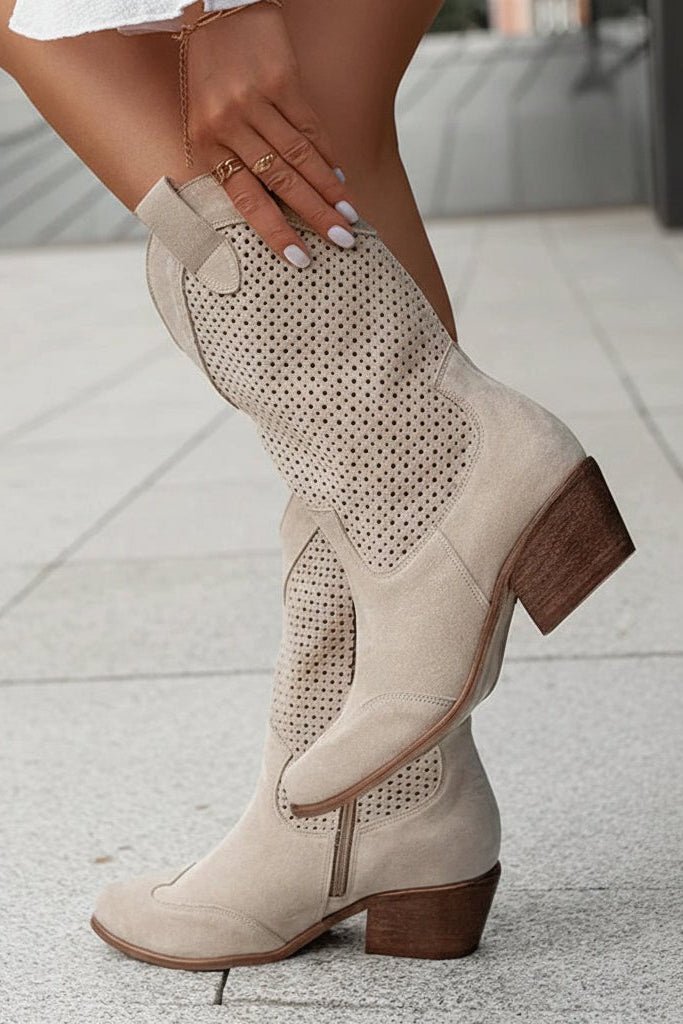 Chic Breathable Cowboy Boots with Side Zipper for Effortless Style 8