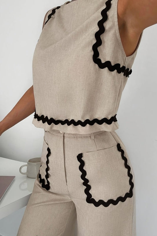 Chic Colorblock Two Piece Set for Effortless Summer Style and Comfort 0