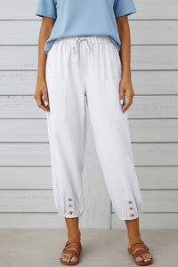 Chic Cotton Linen Wide Leg Pants for Women - High Waist, Loose Fit Trousers 6