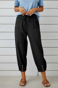 Chic Cotton Linen Wide Leg Pants for Women - High Waist, Loose Fit Trousers 7