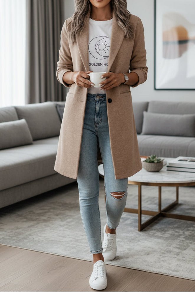Chic Mid-Length Tailored Coat for Everyday Elegance 1