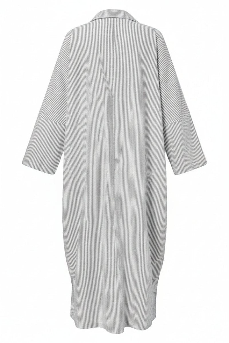Chic Oversized Shirt Dress with Striped Pattern for Effortless Style 3