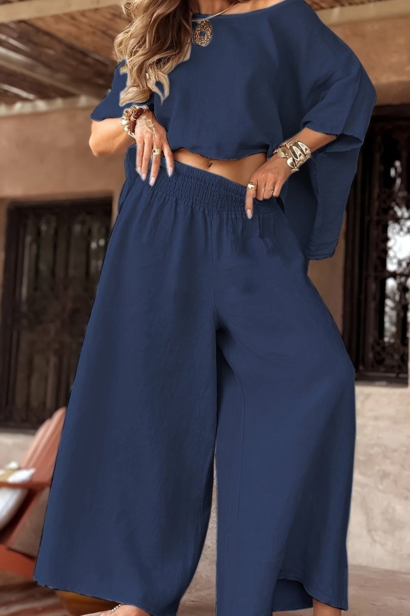 Chic Plus Size Linen Off-Shoulder Lounge Set for Effortless Comfort and Style 1