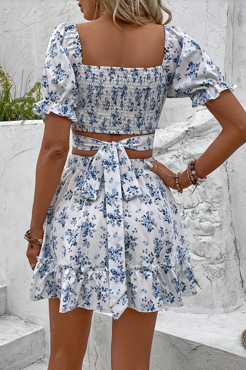 Chic Puff Sleeve Two Piece Set in Lightweight Fabric for Effortless Style 2