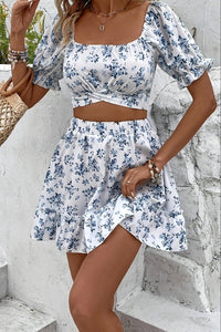 Chic Puff Sleeve Two Piece Set in Lightweight Fabric for Effortless Style 3