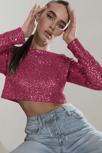 Chic Sequin Crop Top for Bold Shine and Modern Style 1
