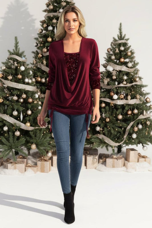 Chic Sequin Top with Plunging Neckline for Glamorous Nights Out 0