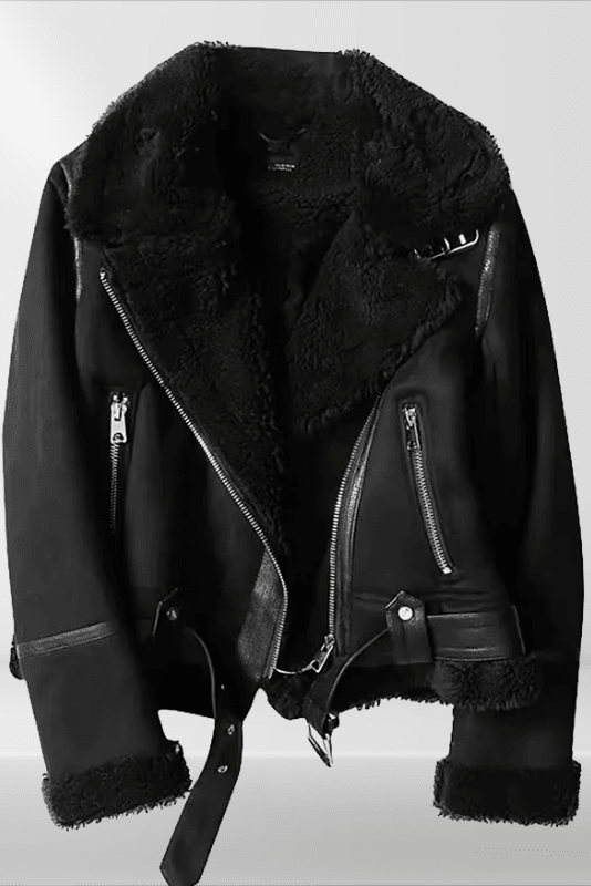 Chic Sherpa Bomber Jacket for Stylish Comfort 3