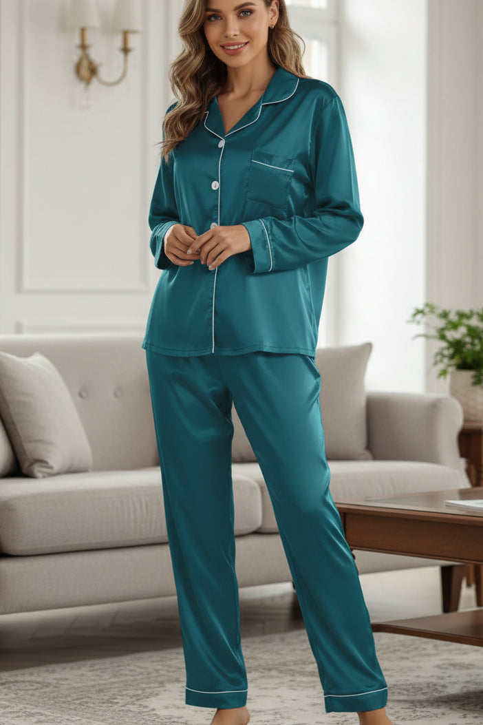 Chic Silk Pajama Set for Effortless Elegance and Comfort 1