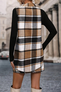Chic Sleeveless Checkered Vest and Skirt Set for All Seasons 5