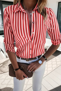 Chic Striped Shirt in Comfortable Polyester for Everyday Style 4