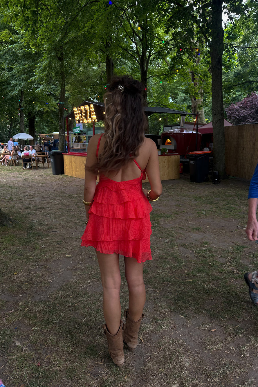 Chic Summer Mini Dress - Asymmetrical Strap, Ruffles, Lightweight & Breathable 3
