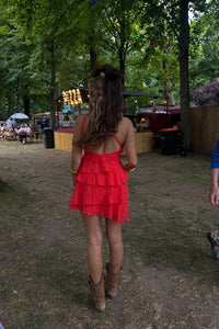 Chic Summer Mini Dress - Asymmetrical Strap, Ruffles, Lightweight & Breathable 3