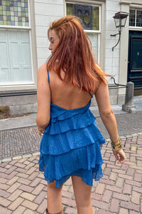 Chic Summer Mini Dress - Asymmetrical Strap, Ruffles, Lightweight & Breathable 4