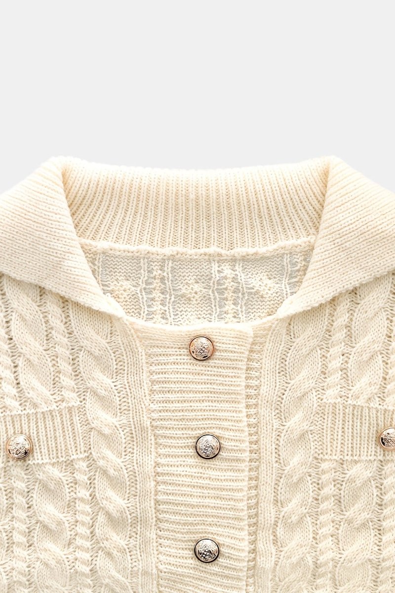 Chic Two-Piece Loungewear Set with Faux Pocket Cardigan for Effortless Style 2