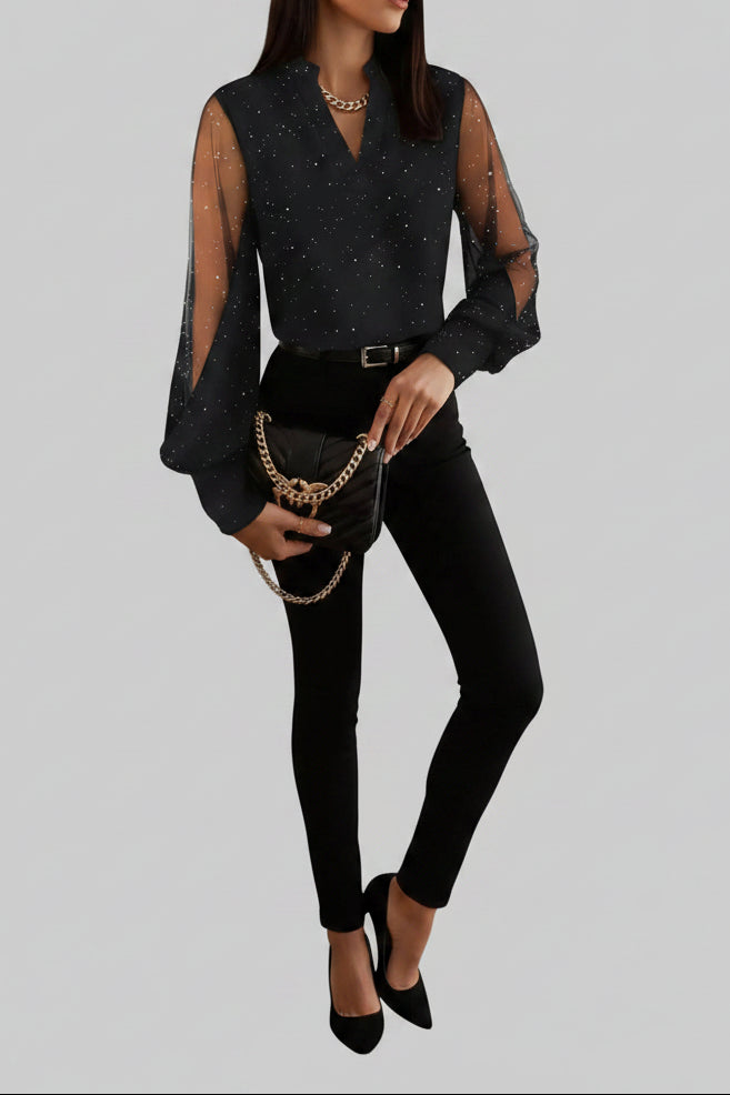 Chic V-Neck Blouse for Effortless Style and Lasting Comfort 0