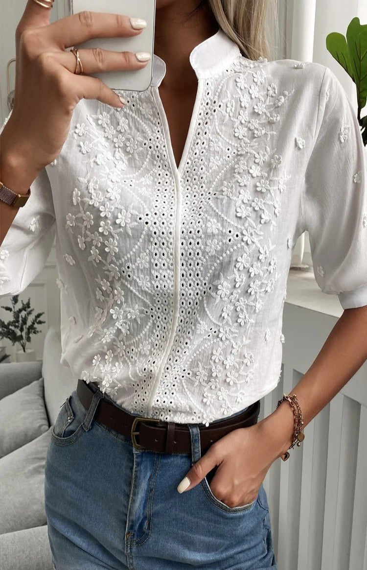 Chic V-Neck Top for Timeless Elegance and Versatile Styling 3