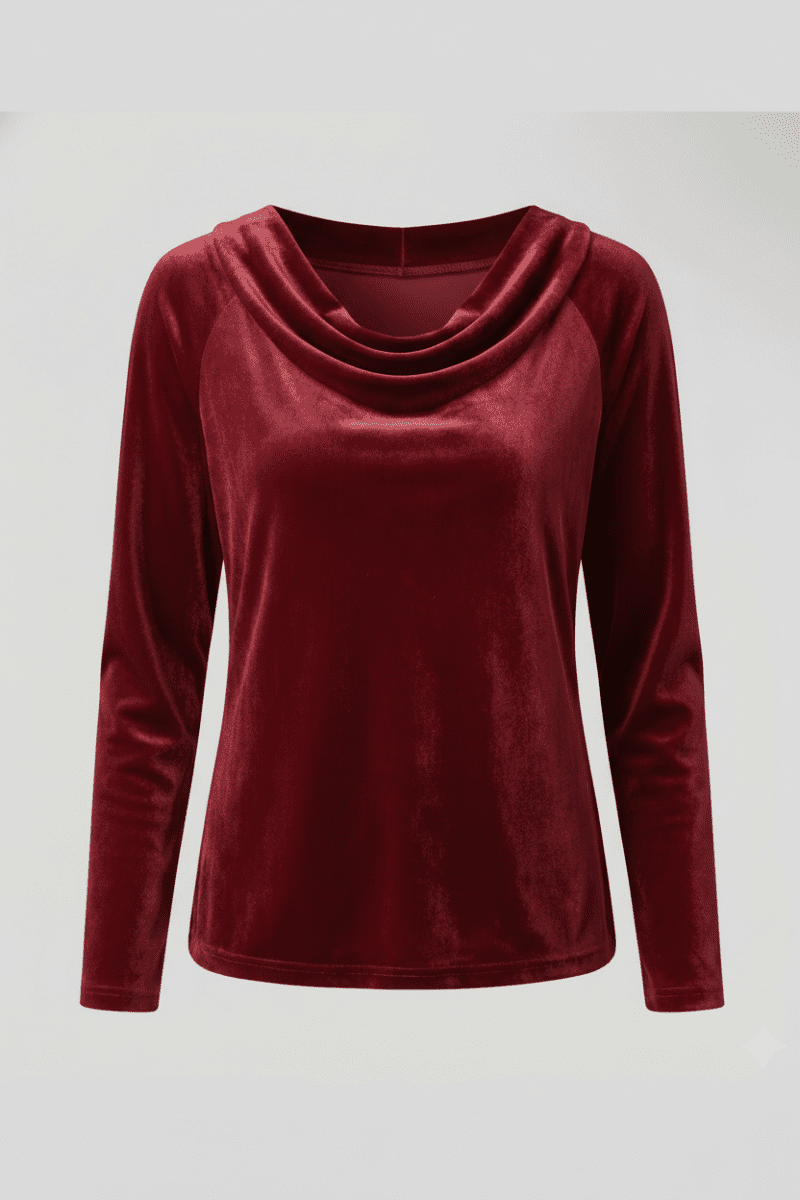 Chic Velvet Shirt with Flowing Collar for Elegant Style 10