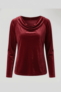 Chic Velvet Shirt with Flowing Collar for Elegant Style 10