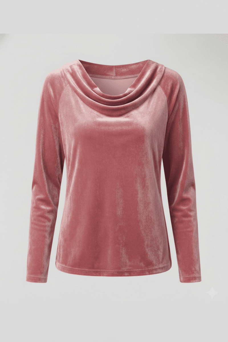Chic Velvet Shirt with Flowing Collar for Elegant Style 6