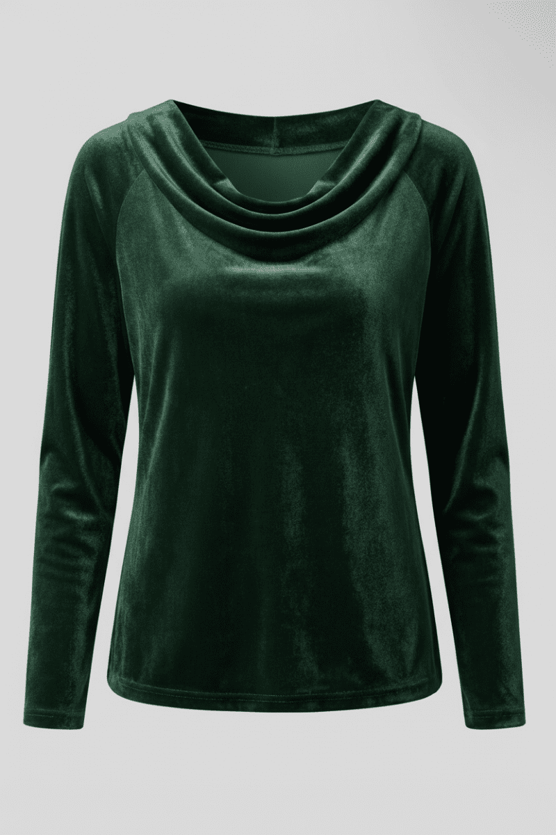 Chic Velvet Shirt with Flowing Collar for Elegant Style 9