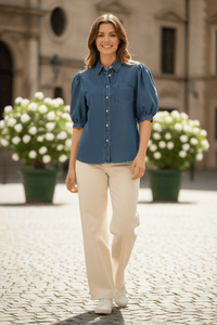 Classic Denim Shirt with Button Down Front for Effortless Style and Comfort 1