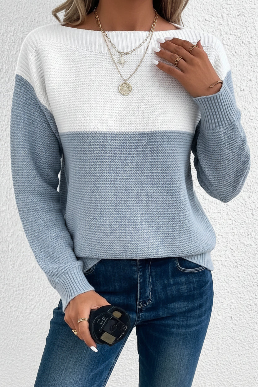 Color-Block Turtleneck Sweater for Stylish Winter Warmth and Comfort 2