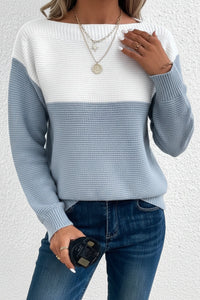Color-Block Turtleneck Sweater for Stylish Winter Warmth and Comfort 2