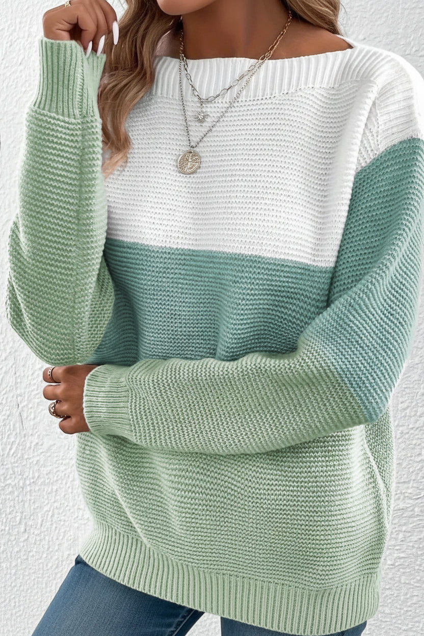 Color-Block Turtleneck Sweater for Stylish Winter Warmth and Comfort 3