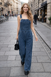 Casual Denim Jumpsuit Straps