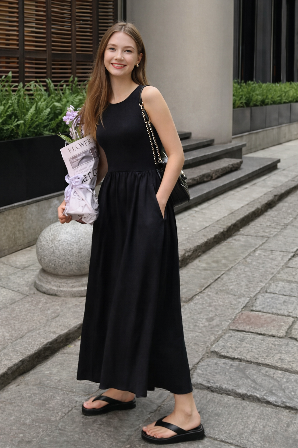 Vintage Pleated Halter Neck Midi Dresses