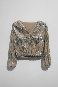 Sequin Party Top with Long Sleeves