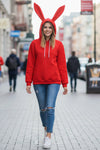 Cozy Casual Hoodie with Playful Rabbit Ear Accent 0