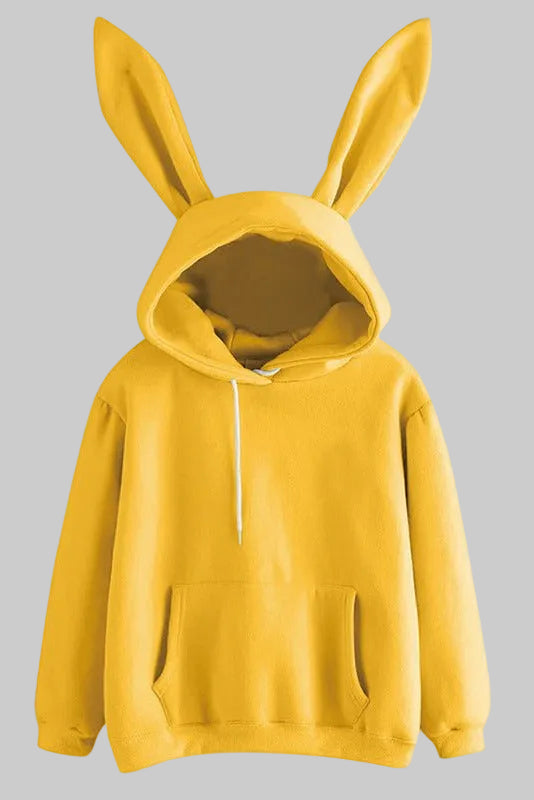 Cozy Casual Hoodie with Playful Rabbit Ear Accent 3