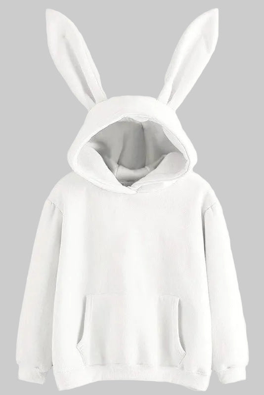 Cozy Casual Hoodie with Playful Rabbit Ear Accent 5