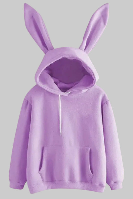 Cozy Casual Hoodie with Playful Rabbit Ear Accent 7